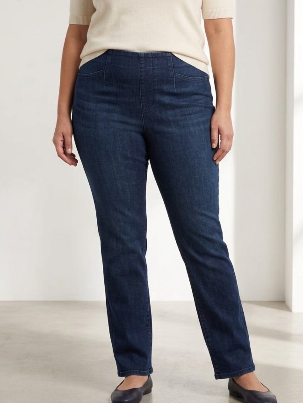 NYDJ Decker SpanSpring Pull-On Slim Bootcut Jeans Dark Wash Tall 1XT 14WT-18WT